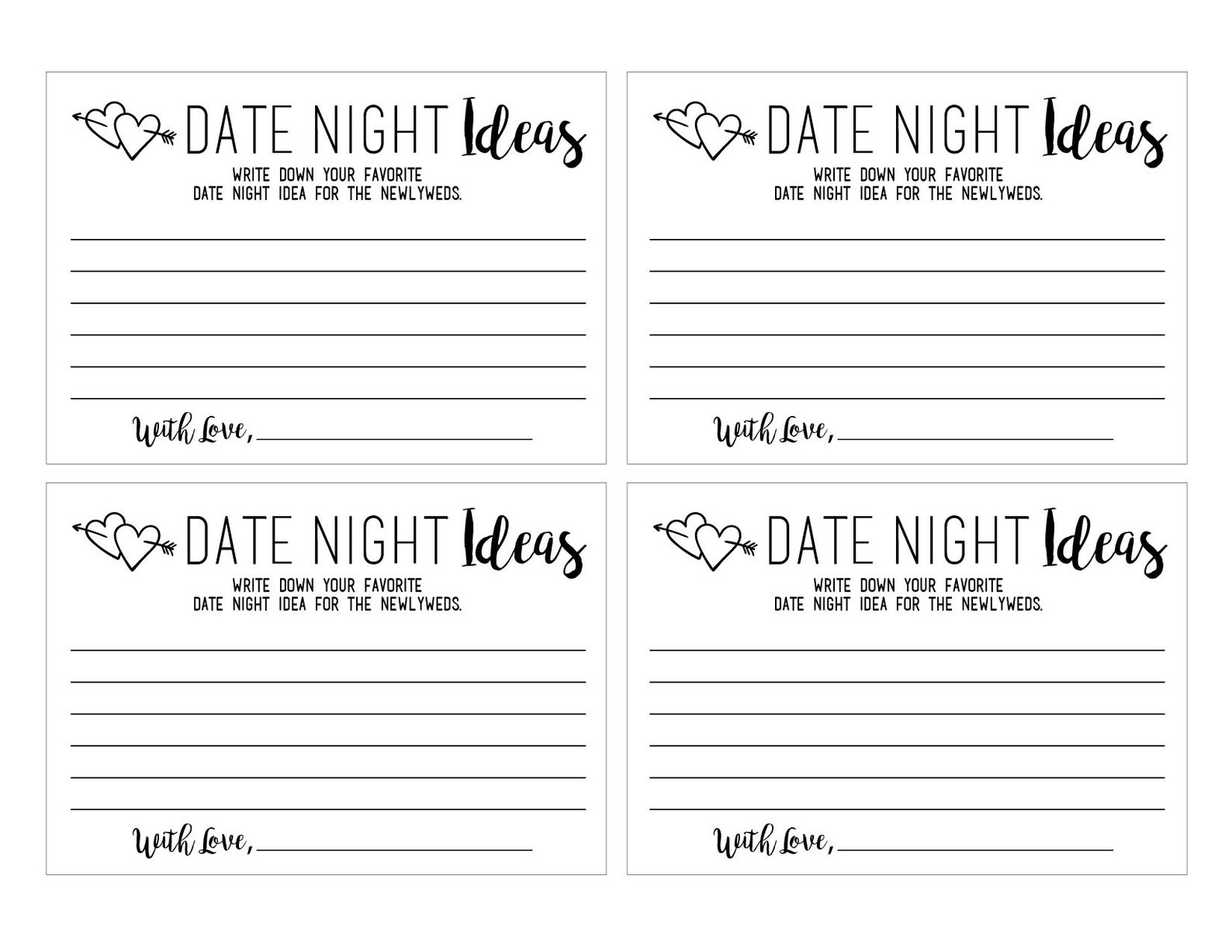 Kraft Date Night Ideas DIY Printable Instant Download - Etsy España
