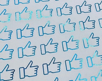 Foil Thumbs Up Sticker: 1 cm Mini Icons (36 Stück)