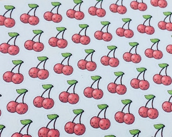 Planner Sticker Mini 1cm, 54 pcs Kawaii Cherries Cherry Fruit Cute Doodle