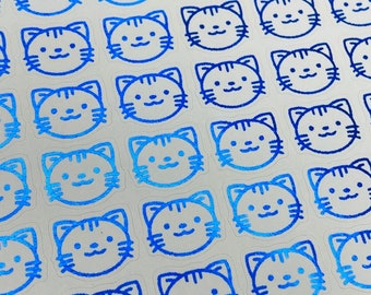 Mini Foil Planner Sticker 1 cm, 36 pcs Cat | KITTY | Pet Icon