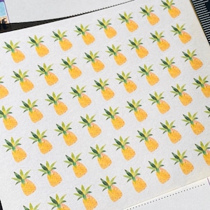 Planer Sticker Mini 1cm, 54 Stück Ananas | Obst | Sommer | Tropischer Niedlich Doodle