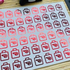 Mini Foil Planner Sticker 1 cm, 48 pcs Door Dash | Spending | Food Delivery Icon