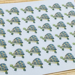 Planner Sticker Mini 1cm, 36 pcs Turtle | Sea Creature | Ocean Doodle