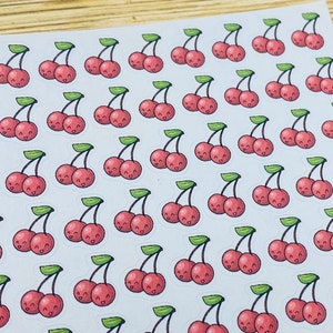 Planner Sticker Mini 1cm, 54 pcs Kawaii Cherries Cherry Fruit Cute Doodle