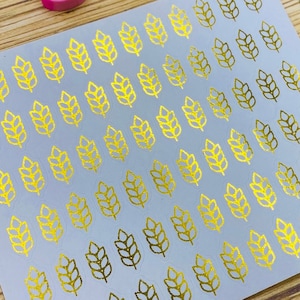 Mini adesivo Foil Planner 1 cm, 72 pezzi Grano / Cereali / Glutine / Cibo / Riso / Pasto / Icona dieta