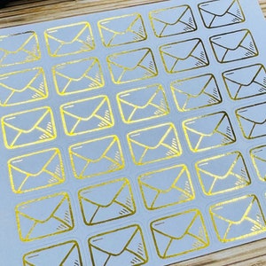 Mini pegatina para planificador de láminas, 1 cm, 30 unidades, icono de correo/carta/sobre