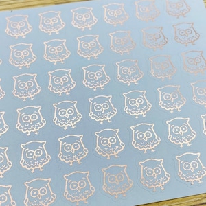 Mini Foil Planner Sticker 1 cm, 42 pcs Owl | Wisdom | Bird | Barn Icon