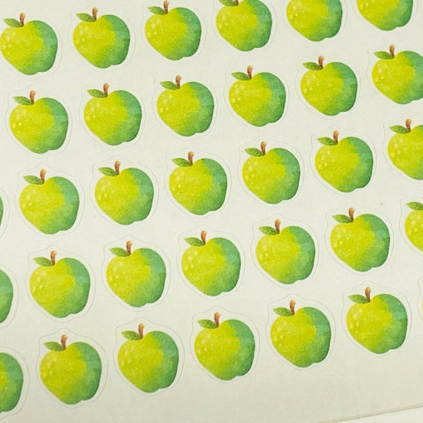 Planner Sticker Mini 1cm, 35 pcs Green Apple Fruit