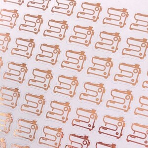 Mini Foil Planner Sticker 1 cm, 56 pcs Sewing Machine | Sew | Fabric | Craft Icon