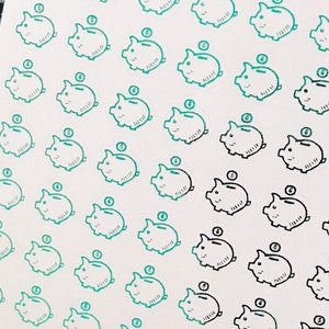Minifolie Planner Sticker 1 cm, 42 Stück Sparschwein | ERSPARNIS | Geld | Sparen | Einsparung | finanzieren | Sparschwein | finanzieren | no spend Icon