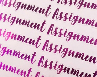 Foil Assignment Planner Stickers - School Study Script (15 pcs)