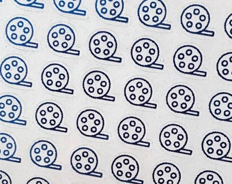 Mini Foil Film Reel Planner Stickers: Movie Night Icons (72 pcs)