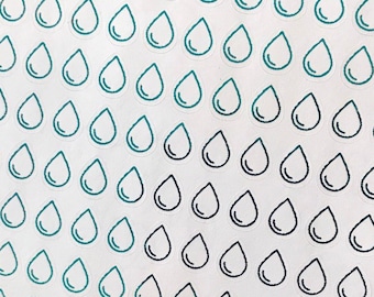 Mini Foil Water Drop Planner Stickers: Hydration Tracker (96 pcs)