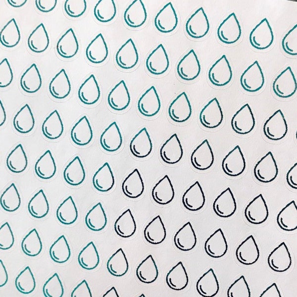 Mini Foil Planner Sticker 1 cm, 96 pcs WATER DROP | Droplet | | Period | Menstruation | Tracker | Hydration | Drink | Hydrate Icon