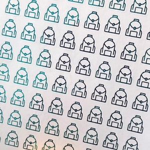 Mini Foil Planner Sticker 1 cm, 70 pcs BACKPACK | Knapsack | Bag | Book | School Icon