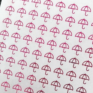 Mini Foil Planner Sticker 1 cm, 72 pcs UMBRELLA | Rain  | Raining | Weather Icon