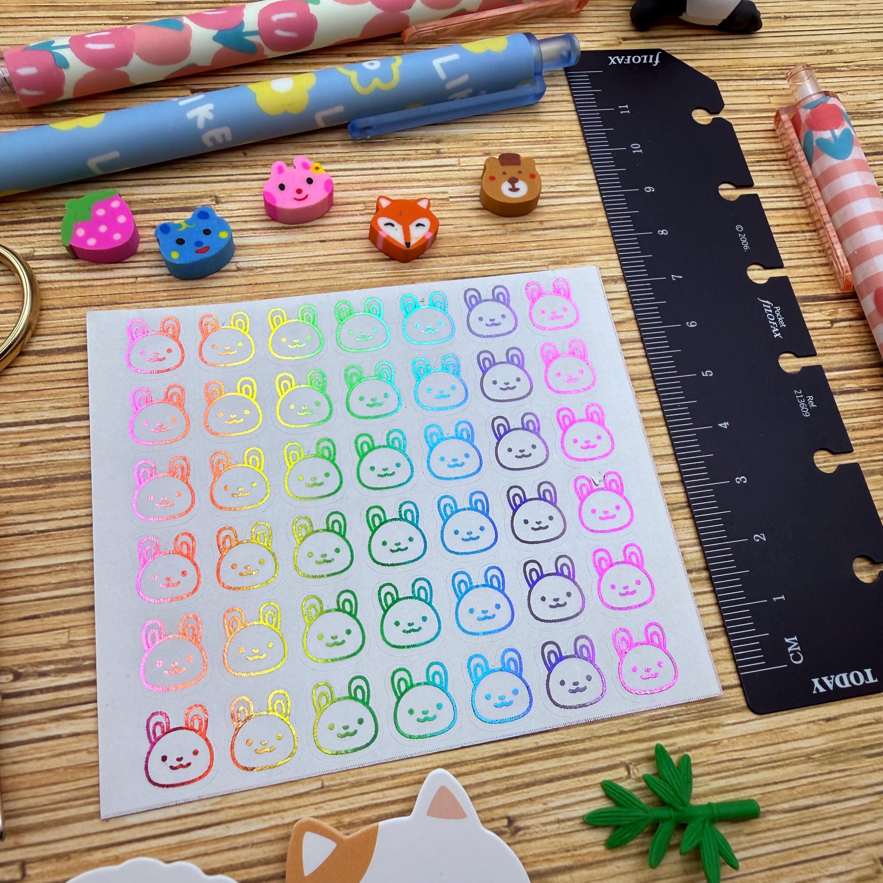 Mini Foil Planner Sticker 1 Cm, 70 Pcs BUNNY | Easter | Rabbit