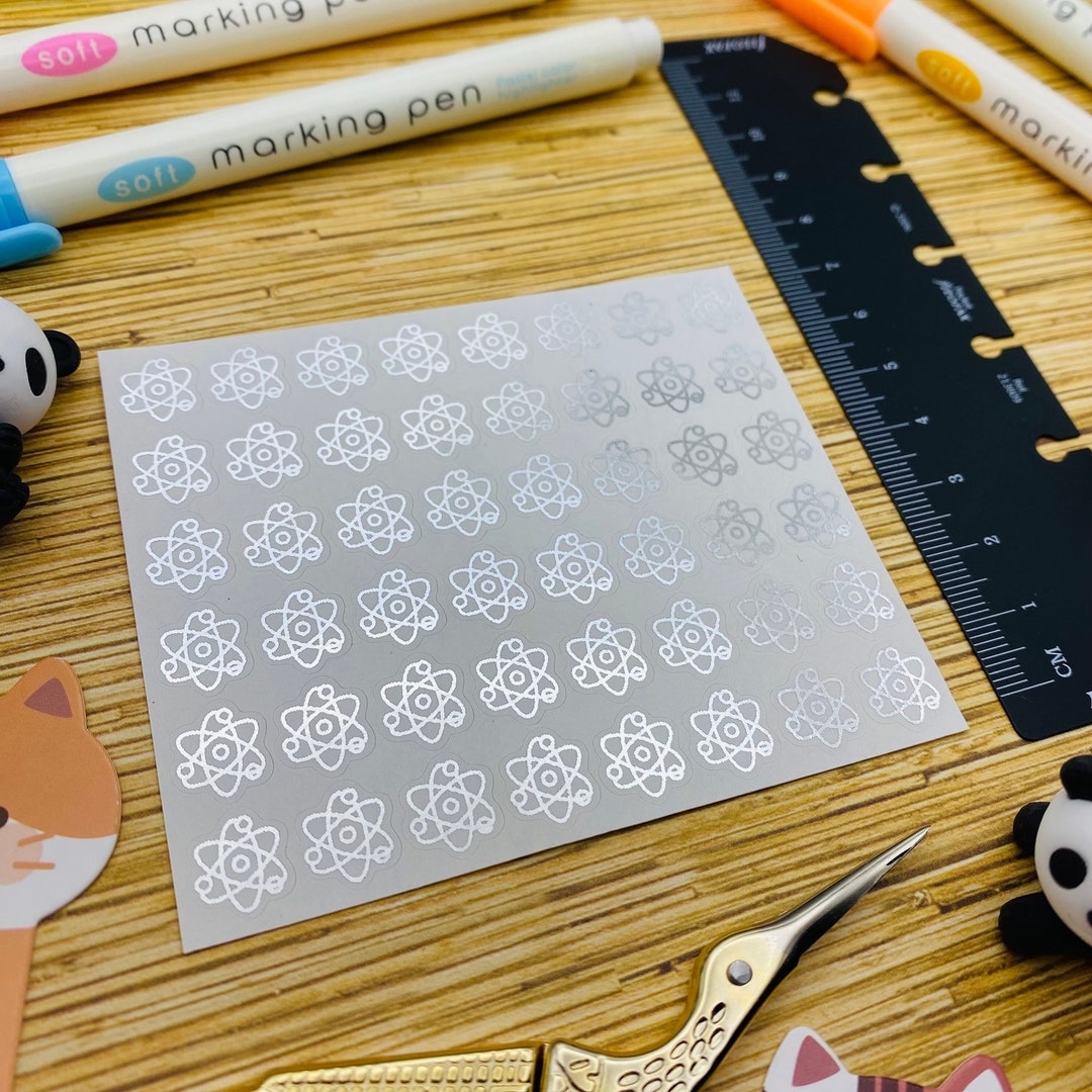 Sticker Science Atom Foil Atom Planner Stickers: Science Icon Stickers (48 Pcs) - Etsy