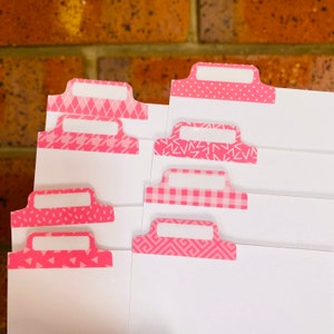 4 pcs Hot Pink Laminated Adhesive Tabs | Bookmark | Side Tabs | Index Tabs | Divider for your Planner, Journals, Notebooks, Books etc!