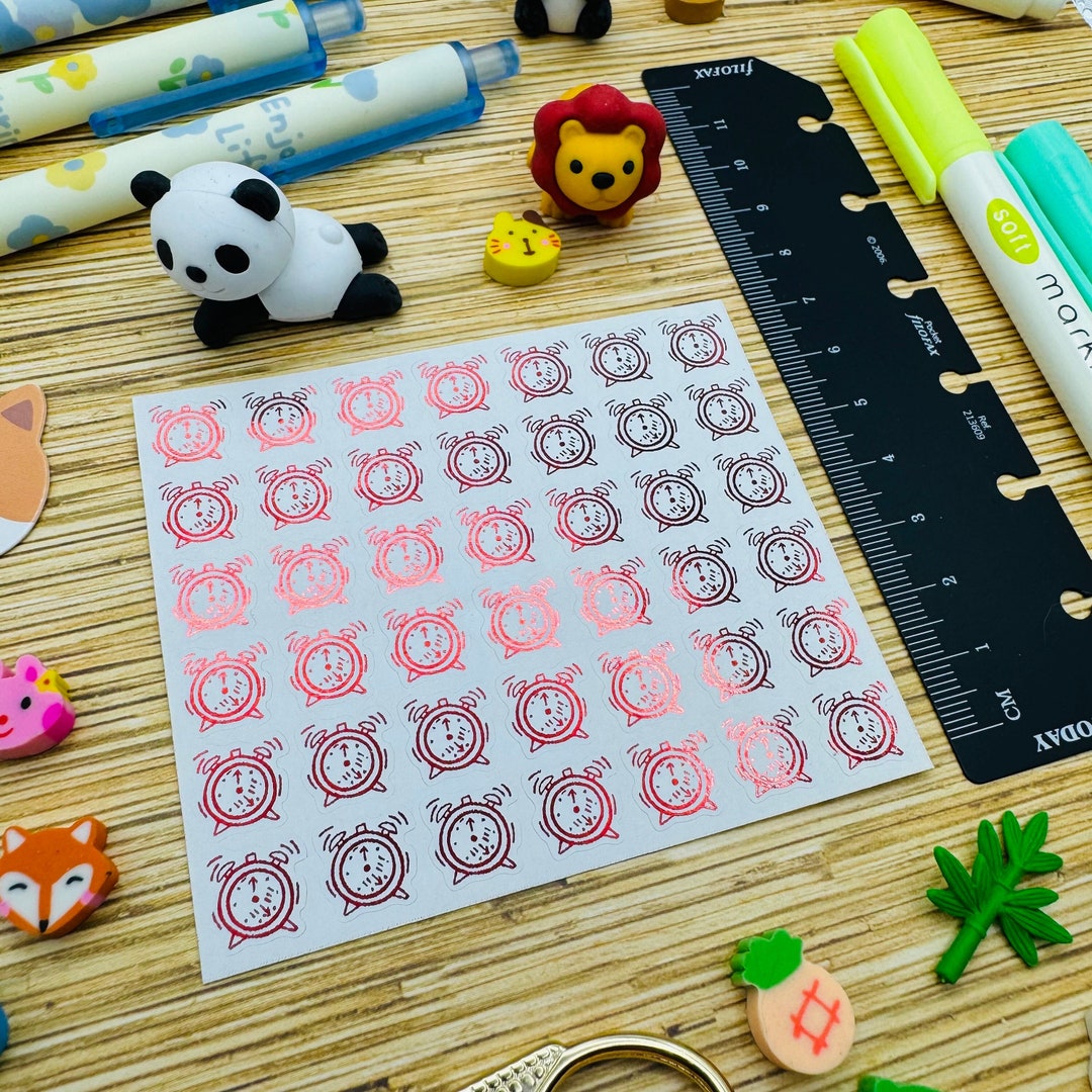 Mini Sticker Clock Mini Foil Planner Sticker 1 Cm, 42 Pcs ALARM CLOCK | Time Icon - Etsy