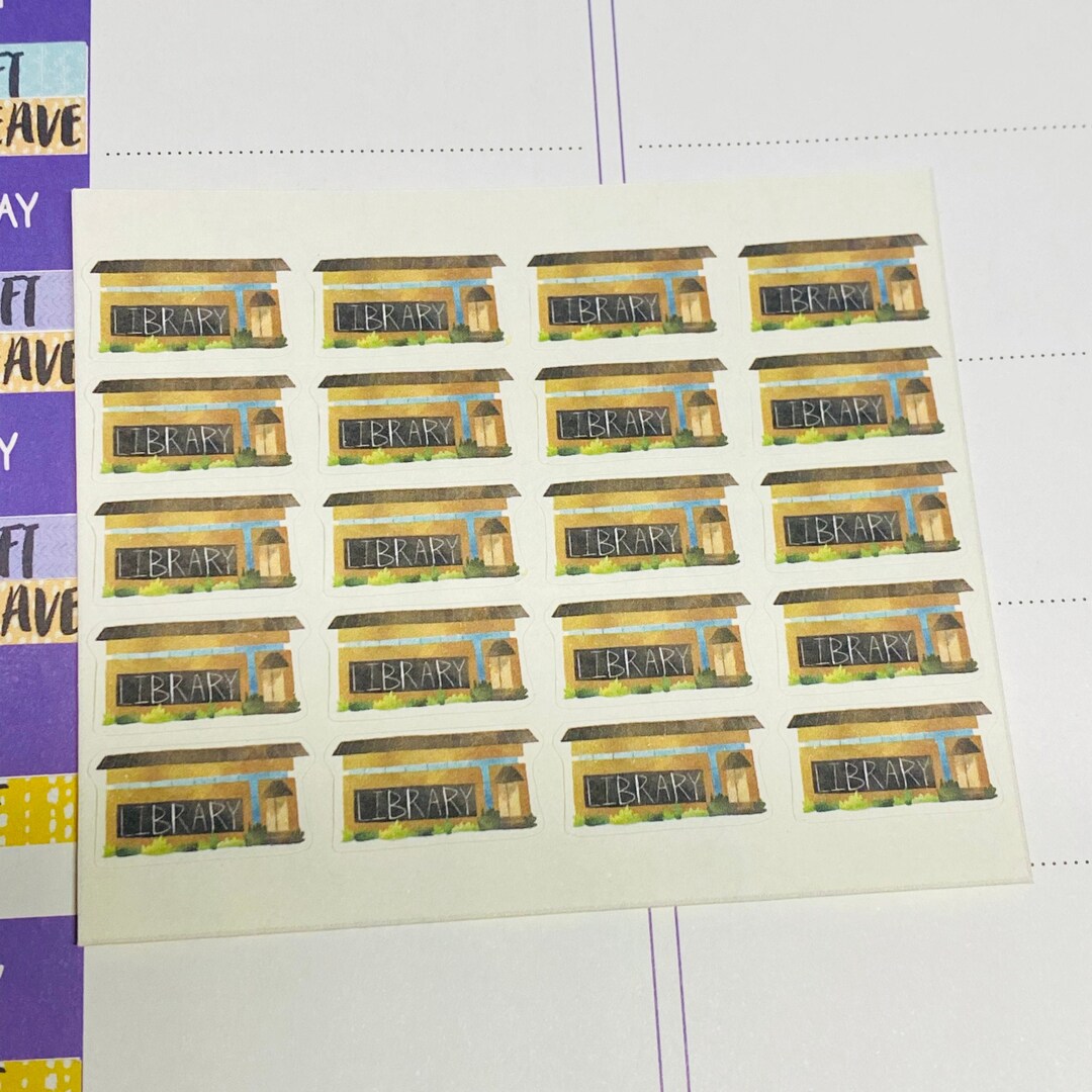 Sticker Mini Library Planner Sticker Mini 1cm, 20 Pcs Library | Books | Reading - Etsy