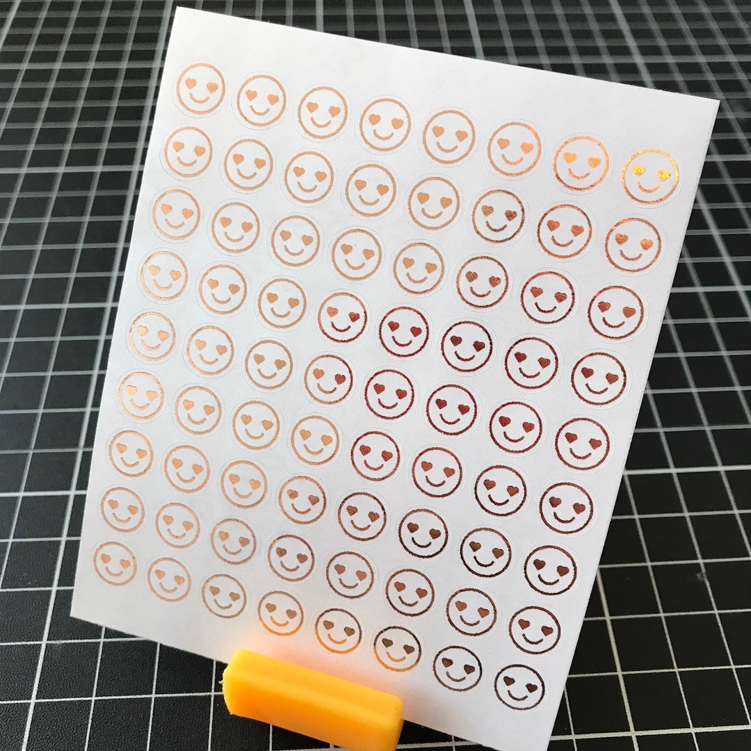 Mini Foil Planner Sticker 1 Cm, 72 Pcs Love Heart EYES EMOJI | Emoticon ...