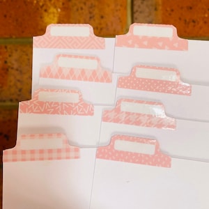Baby Pink Laminated Planner Tabs: Adhesive Index Dividers (4 pcs)