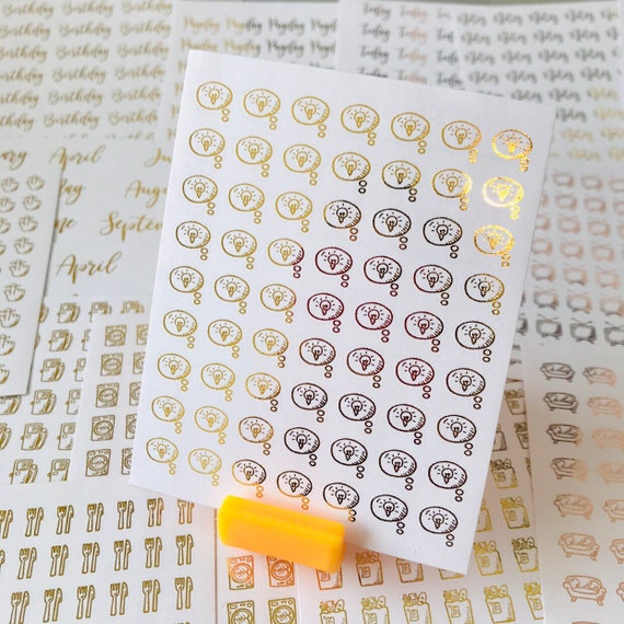 54 pcs BOOK Read Bookworm Novel Pocket Me Time Icon Foil Planner Sticker Sheet Reading