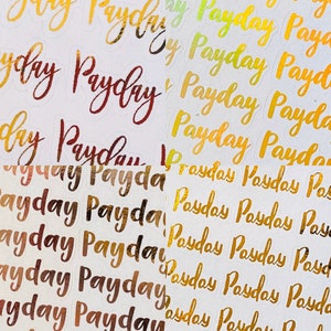 Mini Foil Planner Sticker 32 / 28 / 33 / 40 pcs PAYDAY Word Foil Sticker