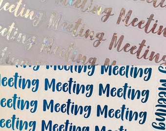 27 / 27 pcs MEETING [2 Styles - Print and Cursive] Word Foil Sticker