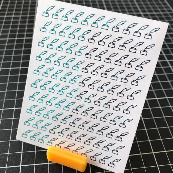 96 pcs QUILL PEN Penmanship Writing Calligraphy Handwriting School Icon Foil Planner Sticker Sheet Write