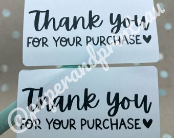 Thank You For Your Purchase Sticker | Small Business Packaging (50-100 pcs)