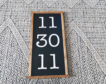 Personalized Farmhouse Wedding  Date Sign | Classic Minimalist | Anniversary Gift Idea | Master Bedroom Decor | Wood Anniversary