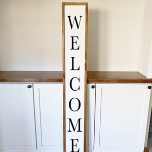 Framed Wood Welcome Front Porch Sign | Entryway Sign | Front Porch Sign | Tall Porch Sign | Wooden Welcome Sign | Outdoor Welcome Sign