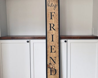 Framed Vertical Welcome Front Porch Sign | Entryway Sign | Front Porch Sign | Tall Porch Sign | Wooden Welcome Sign | Outdoor Welcome Sign