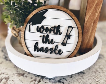 Graduation centerpiece Custom |Tiered Tray Decor | 3D laser cut wood | Party Decorations | Class of 2026 | Worth the Hassle