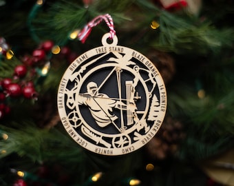 Bow Deer Hunter Christmas Tree Ornament | Bow Season Gift idea for dad Husband Boyfriend or son | First Year Hunting