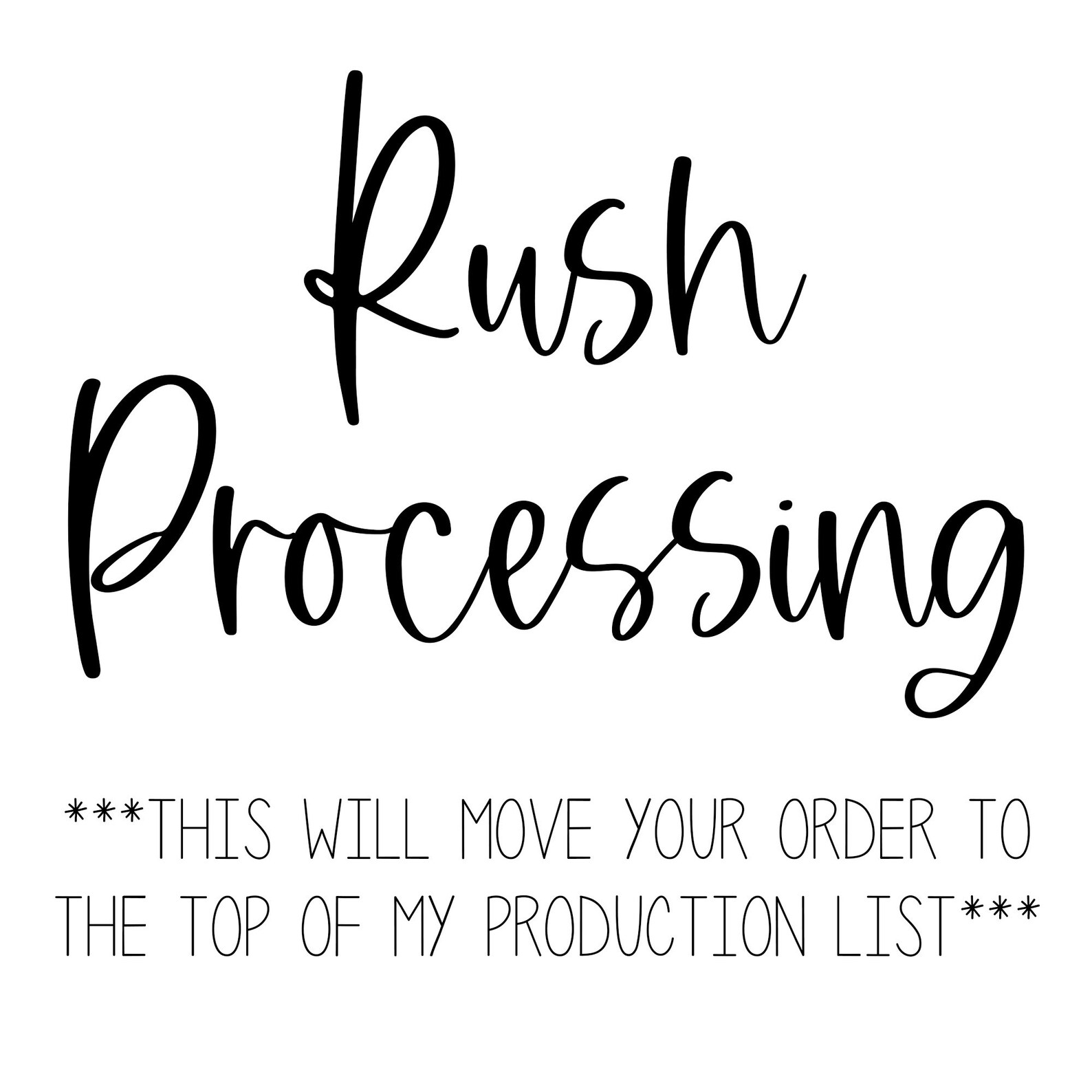 RUSH PROCESSING only Purchase as an Add on to an Order Etsy