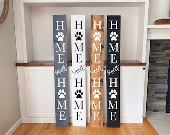 Home Sweet Home Front Porch Sign | Porch Decor | Front Porch Sign | Paw Print Sign | Wooden Welcome Sign | Outdoor Welcome Sign