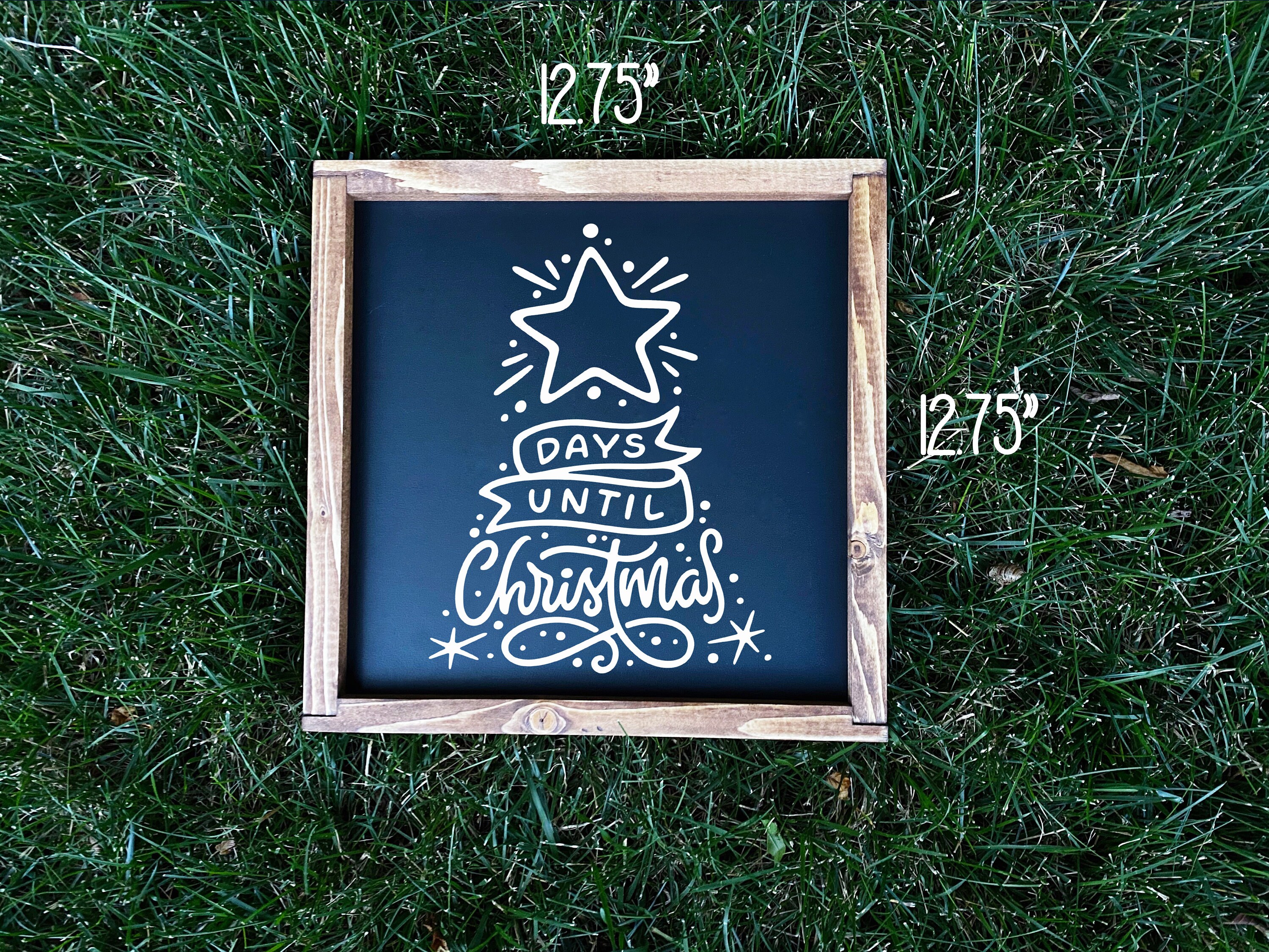 Framed Christmas Countdown Chalkboard Reusable | Days Until Christmas ...