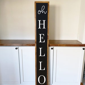 Framed Oh Hello Welcome Front Porch Sign Entryway Sign | Etsy
