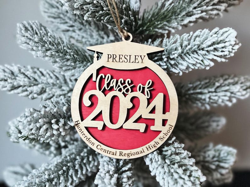 Class of 2024 2025 Graduation Christmas Ornament Personalized Name High