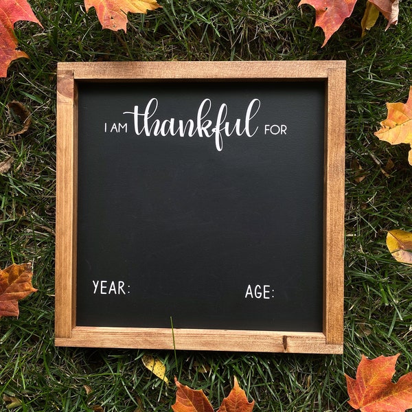 Thankful Chalkboard | I am Thankful For | Holiday Chalkboard | Christmas Chalkboard | Thanksgiving Photo | Christmas Photo Prop | Tradition