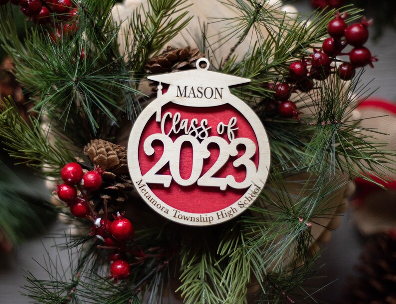 Class of 2024 2025 Graduation Christmas Ornament Personalized Name High