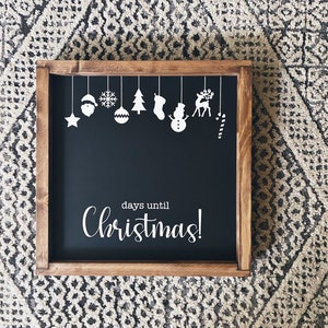 Framed Christmas Countdown Chalkboard Reusable | Days Until Christmas Chalkboard | Farmhouse Christmas | Modern Farmhouse Holiday count down
