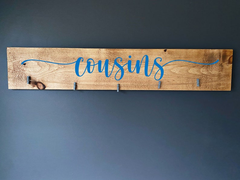 Cousins Picture Frame Rustic Wood Picture Frame Photo Display with Clothespins Grandmother Mother's Day Gift Present Idea image 5