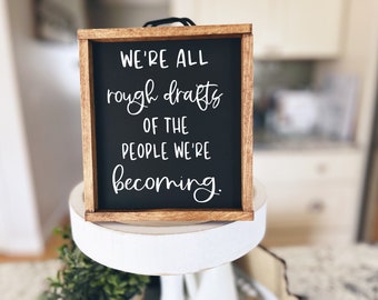 Graduation centerpiece Custom |Tiered Tray Decor | 3D laser cut wood | Party Decorations | Class of 2024 | We are all Rough Drafts