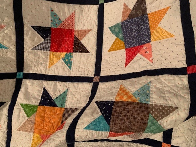 Custom Made Quilt Made in USA Heirloom Quilt Stars Stars Etsy