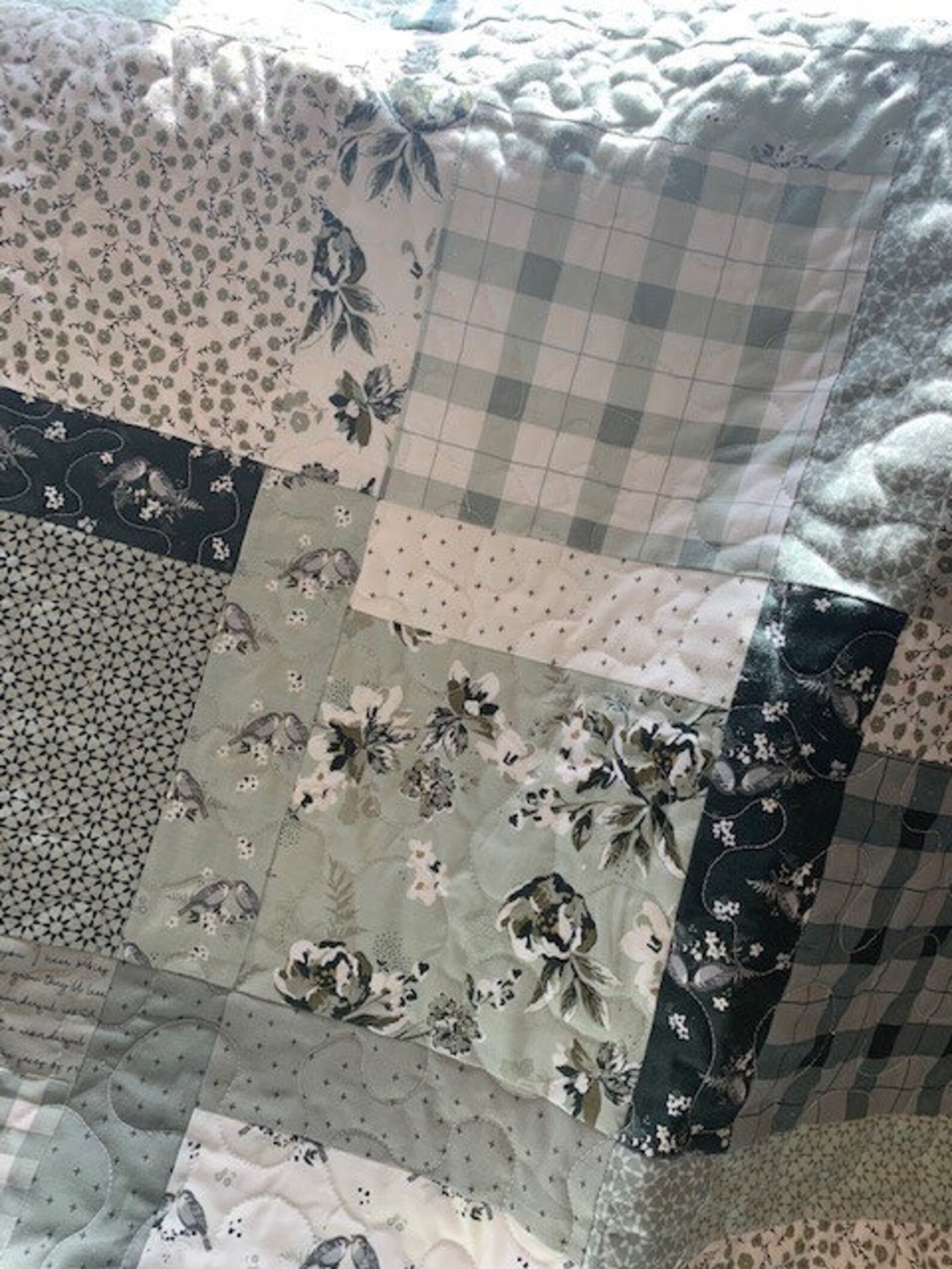 Sage Green Custom Handmade Quilt Sage Green White Custom Etsy