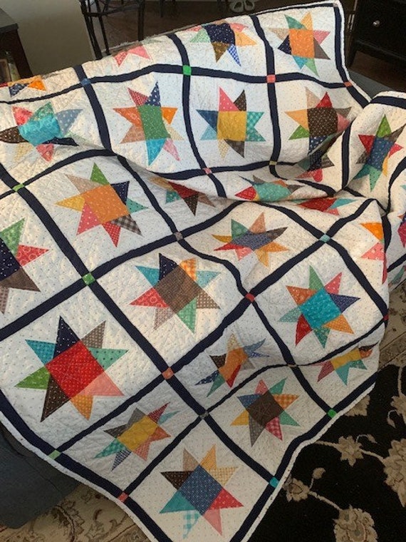 Custom Made Quilt Made in USA Heirloom Quilt Stars Stars Etsy